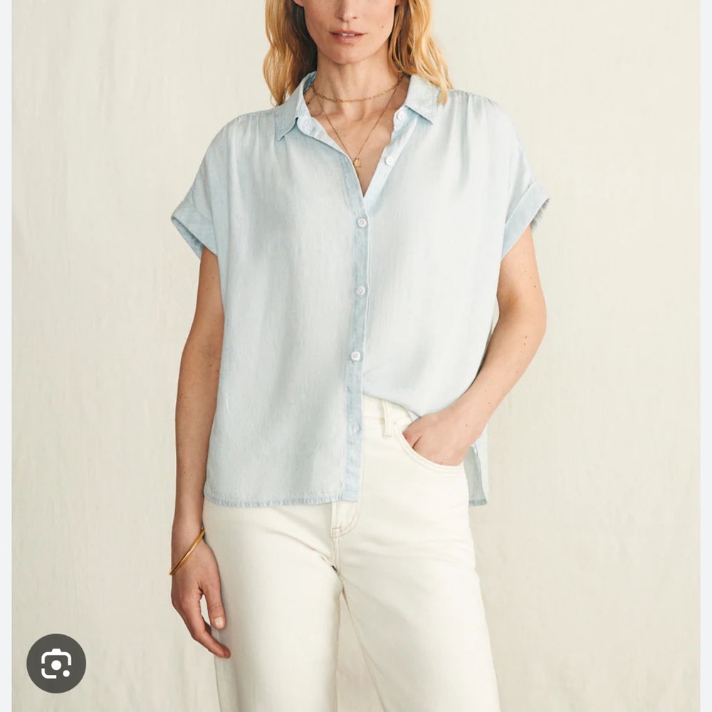 Faherty Light Blue Breeze Shirt